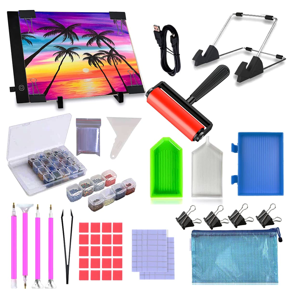 Amazon.com: LIRUNQIU 59 Pcs Diamond Painting A4 LED Light Pad Kit